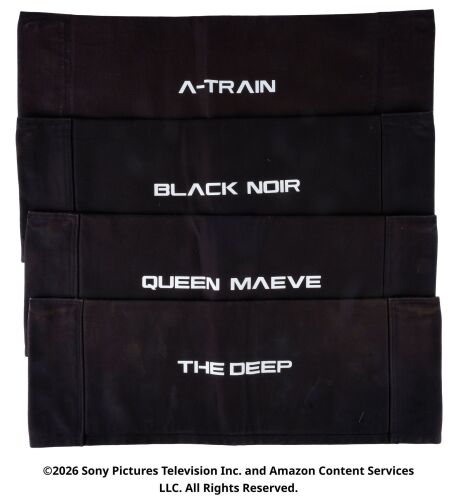 Lot #64: Set of Four Vought International Chairbacks ### THE BOYS (T.V. SERIES, 2019 - 2026)
