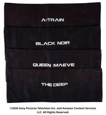 Lot #64: Set of Four Vought International Chairbacks ### THE BOYS (T.V. SERIES, 2019 - 2026)
