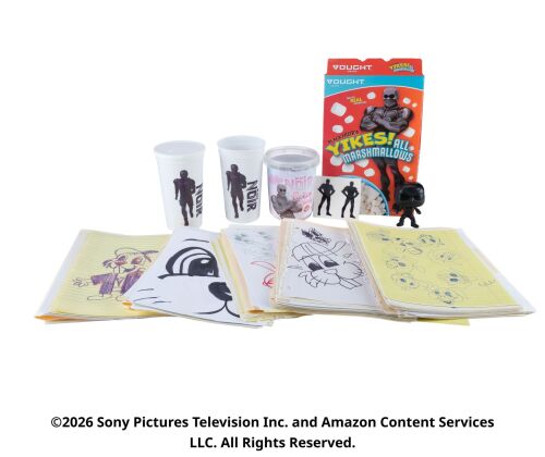 Lot #87: Black Noir Ephemera with Buster Beaver Drawings and Toy ### THE BOYS (T.V. SERIES, 2019 - 2026)
