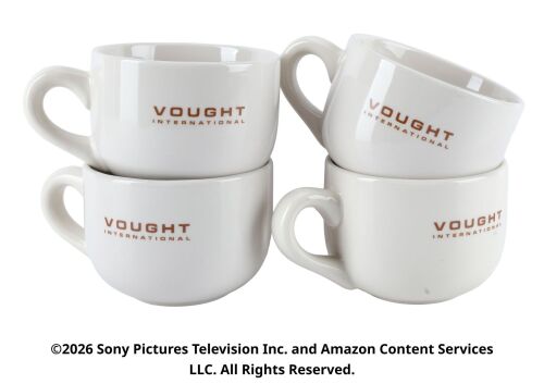 Lot #260: Set of Four Vought International Mugs ### THE BOYS (T.V. SERIES, 2019 - 2026)