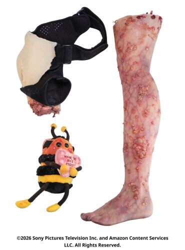 Lot #417: Kimiko's Arm Stump and Screen-Matched Lower Infected Leg Prosthetics with Bloody Bee Stuffy ### THE BOYS (T.V. SERIES, 2019 - 2026)
