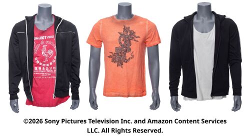 Lot #74: Collection of Frenchie's Season 1 Jackets and Shirts ### THE BOYS (T.V. SERIES, 2019 - 2026)