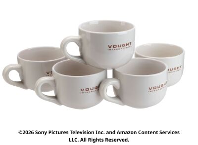 Lot #106: Set of Five Vought International Mugs ### THE BOYS (T.V. SERIES, 2019 - 2026)