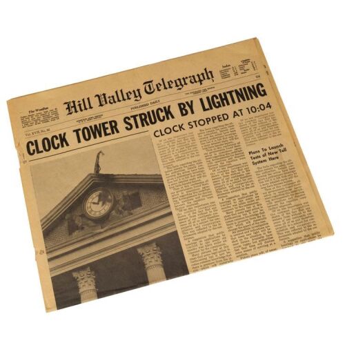 33. Production-Made "Clock Tower Struck By Lightning" Hill Valley Telegraph Newspaper Cover ### BACK TO THE FUTURE (1985)