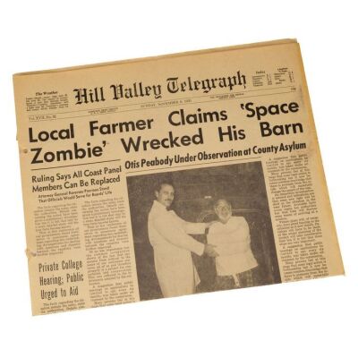 34. Production-Made "Space Zombie" Hill Valley Telegraph Newspaper Cover ### BACK TO THE FUTURE (1985)
