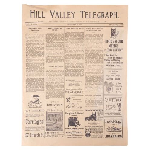 37. 1885 Hill Valley Telegraph Newspaper ### BACK TO THE FUTURE PART III (1990)
