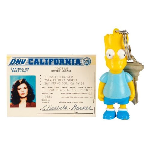 44. Dr. Beth Garner's (Jeanne Tripplehorn) Driver's License and Bart Simpson Keychain with Detective Nick Curran's (Michael Douglas) Spare Key ### BASIC INSTINCT (1992)