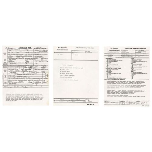 46. Johnny Boz's (Bill Cable) Death Certificate, Murder Memorandum, and Autopsy Report ### BASIC INSTINCT (1992)