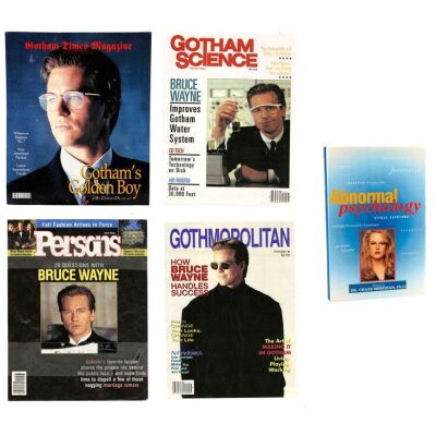 57. Set of Four Magazine Covers featuring Bruce Wayne (Val Kilmer) with Dr. Chase Meridian's (Nicole Kidman) Book ### BATMAN FOREVER (1995)