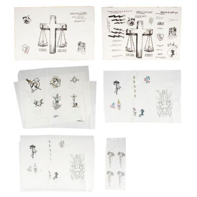 91. Max Cady's (Robert De Niro) Tattoo Transfer Sheet with Nine Printed Design Artwork Sheets ### CAPE FEAR (1991)
