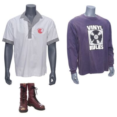 161. Eddie's (James "Kimo" Wills) Pizza Shirt, "Vinyl Rules" Sweatshirt, and Pair of Boots ### EMPIRE RECORDS (1995)