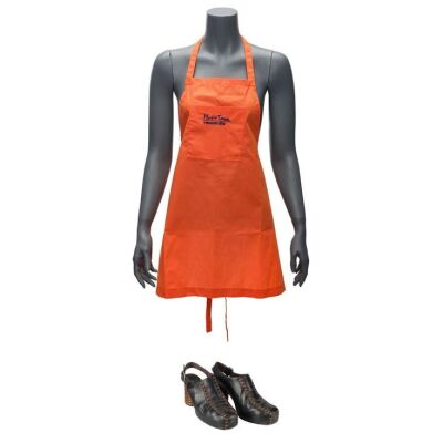 167. Gina's (Renee Zellweger) Pair of High-Heeled Shoes with Music Town Records Apron ### EMPIRE RECORDS (1995)