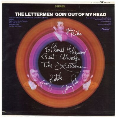 358. Tony Butala, Gary Pike, and Jim Pike-Autographed "Goin' Out of My Head" Record Sleeve ### LETTERMEN, THE