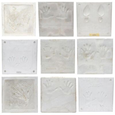 464. Set of Eight Celebrity Handprint Impressions with Bruce Willis' Bootprint Impression ### PLANET HOLLYWOOD MEMORABILIA