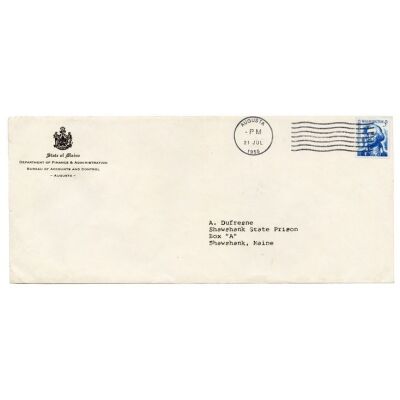 525. Andy Dufresne's (Tim Robbins) State of Maine Envelope ### SHAWSHANK REDEMPTION, THE (1994)