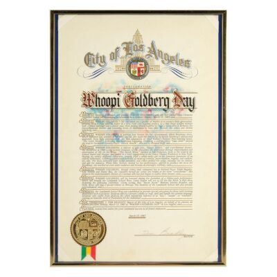 246. Tom Bradley-Signed Framed City of Los Angeles "Whoopi Goldberg Day" Proclamation ### WHOOPI GOLDBERG