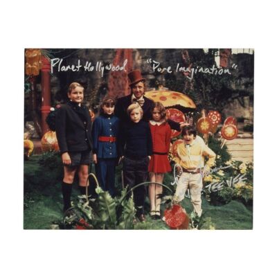 638. Paris Themmen-Autographed Mike Teevee and Key Cast Promotional Still ### WILLY WONKA & THE CHOCOLATE FACTORY (1971)
