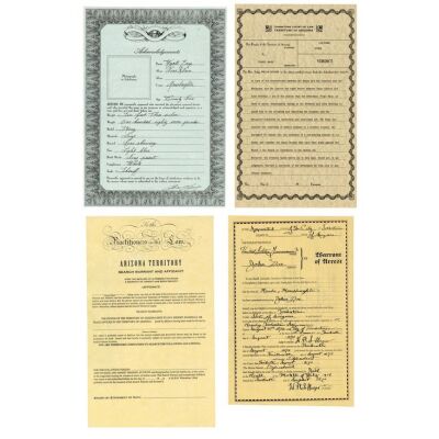 641. Wyatt Earp's (Kevin Costner) Production-Made Arrest Warrant, Search Warrant, and "Manslaughter" Acknowledgment with Virgil Earp's (Michael Madsen) Production-Made "Not Guilty" Verdict ### WYATT EARP (1994)
