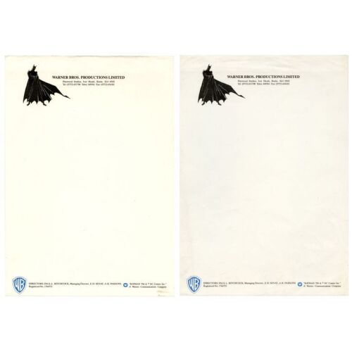 49. Pair of Batman Studio Letterhead Sheets ### BATMAN (1989)
