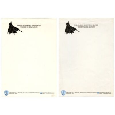 49. Pair of Batman Studio Letterhead Sheets ### BATMAN (1989)