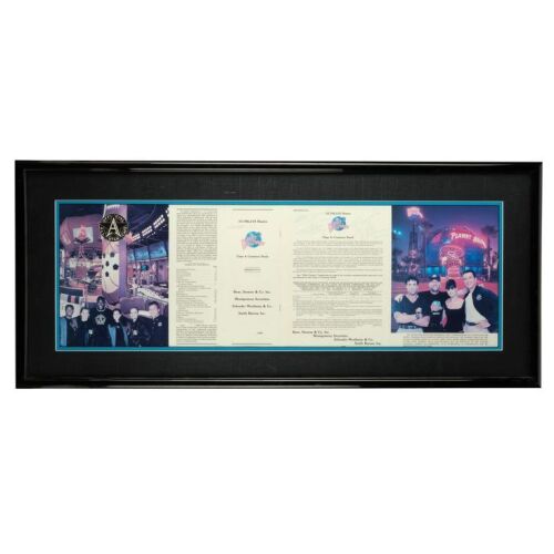 2. Bruce Willis, Demi Moore, and Sylvester Stallone-Autographed Framed Autographed Stock Prospectus Cover ### PLANET HOLLYWOOD MEMORABILIA