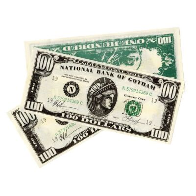 58. Set of 16 National Bank of Gotham Bills with Five Stacks of $100 Bills ### BATMAN FOREVER (1995)