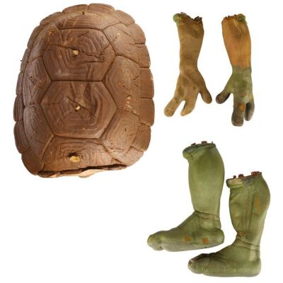 591. Raphael's (Matt Hill) Production-Made Turtle Suit Shell with Pairs of Donatello's (Jim Raposa) Turtle Arms and Michelangelo's (David Fraser) Turtle Legs ### TEENAGE MUTANT NINJA TURTLES III (1993)
