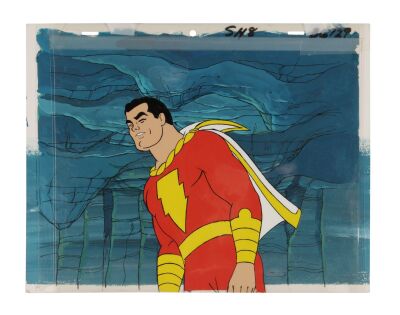 39. Shazam Original Production Cel on Hand-Painted Master Production Background ### SHAZAM! (TV SERIES, 1974-1977)