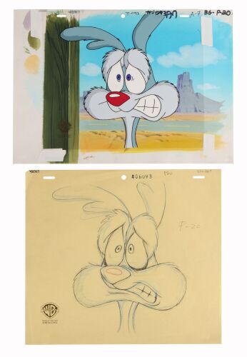 71. Calamity Coyote Original Production Cel on Hand-Painted Key Master Production Background ### TINY TOON ADVENTURES (TV SERIES, 1990-1995)