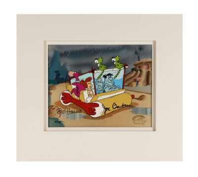 99. Fred's Windshield Wipers Hand-Painted Limited Edition No. AP 27/30 on Studio Printed Lithographic Background Signed by Bill Hanna and Joe Barbera ### FLINTSTONES, THE (TV SERIES, 1960-1966)