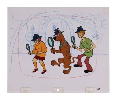 116. Velma Dinkley, Scooby-Doo and Shaggy Rogers Original Production Cel on Original Camera Layout Drawing ### SCOOBY DOO, WHERE ARE YOU! (T.V. SERIES, 1969-1970)