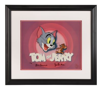 123. Framed Tom and Jerry Logo Hand-Painted Limited Edition No. AP21/35 on Studio Printed Lithographic Background Signed by Bill Hanna and Joe Barbera ### TOM AND JERRY (TV SERIES, 1940-1968)