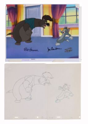 134. Tom and Alley Cat Original Production Cels on Printed Presentation Background Signed by Bill Hanna and Joe Barbera ### TOM AND JERRY: THE MOVIE (1992)