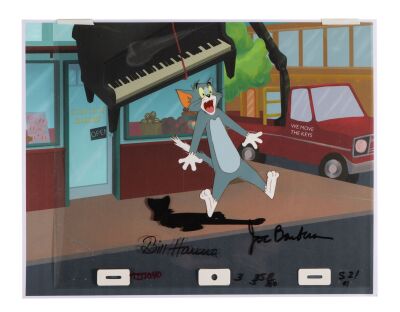 135. Tom Original Production Cel on Printed Presentation Background Signed by Bill Hanna and Joe Barbera ### TOM AND JERRY: THE MOVIE (1992)
