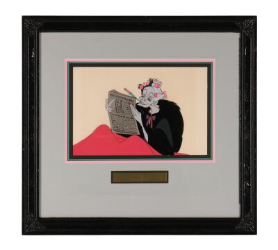 146. Cruella de Vil in Bed Original Production Cel Framed ### 101 DALMATIANS (1961)