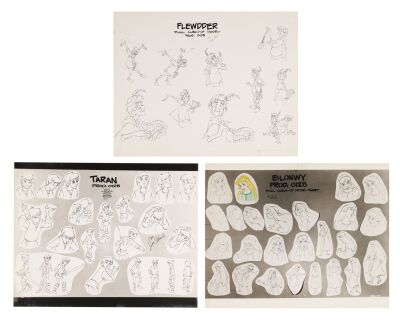 155. Set of Three Flewdder, Taran and Eilonwy Final Clean Up Model Sheets ### BLACK CAULDRON, THE (1985)