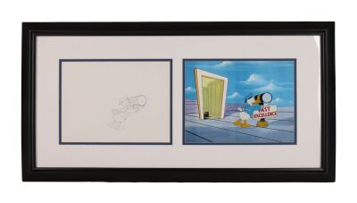 160. Framed Donald Duck Original Production Cel and Matching Drawing on Printed Presentation Background ### DESTINATION: CAREERS (1982)
