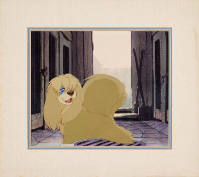 176. Peg Original Production Cel on Printed Presentation Background ### LADY AND THE TRAMP (1955)