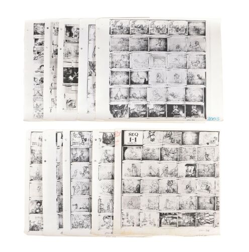 201. Pinocchio, Jiminy Cricket, Gepetto Set of 10 Original Photostat Storyboard Sheets ### PINOCCHIO (1940)