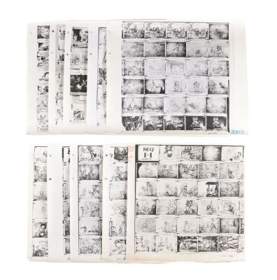 201. Pinocchio, Jiminy Cricket, Gepetto Set of 10 Original Photostat Storyboard Sheets ### PINOCCHIO (1940)