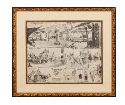 202. Geppetto's Workshop and Street Scenes Original Photostat Preliminary Layout Sheet ### PINOCCHIO (1940)