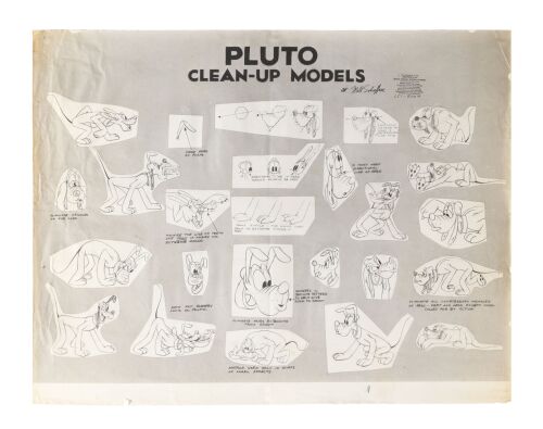 Lot # 238. Pluto Clean-Up Oversized Photostat Model sheet ### WALT DISNEY ANIMATION STUDIOS