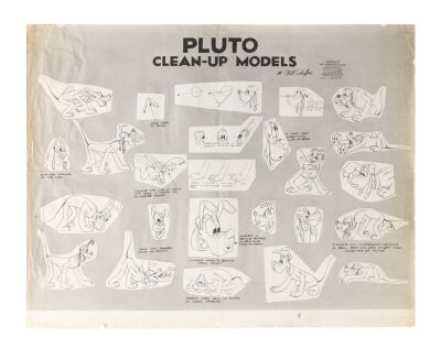 Lot # 238. Pluto Clean-Up Oversized Photostat Model sheet ### WALT DISNEY ANIMATION STUDIOS