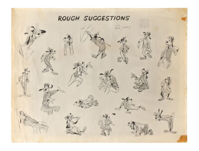 Lot # 239. Goofy Oversize Photostat 1950s Model sheet ### WALT DISNEY ANIMATION STUDIOS