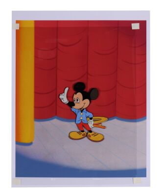 Lot # 241. Mickey Mouse Original Production Cel on Printed Presentation Background ### WALT DISNEY'S WONDERFUL WORLD OF COLOR (1954)