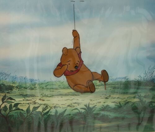 250. Winnie the Pooh Little Black Rain Cloud Original Production Cel on Disneyland Art Corner Printed Background ### WINNIE THE POOH AND THE HONEY TREE (1966)