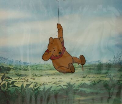 250. Winnie the Pooh Little Black Rain Cloud Original Production Cel on Disneyland Art Corner Printed Background ### WINNIE THE POOH AND THE HONEY TREE (1966)