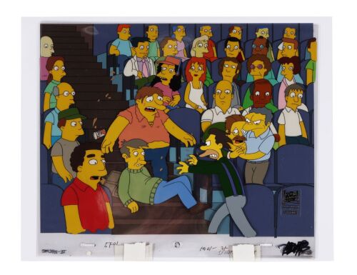 264. Skinner, Lenny Flanders, Moe and Barney Original Production Cel from "The Cartridge Family" on Studio Printed Lithographic Background ### SIMPSONS, THE (TV SERIES, 1989-PRESENT)