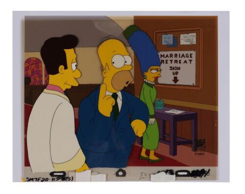 277. Reverend Lovejoy, Homer and Marge Original Production Cels from "The War of the Simpsons" on Studio Printed Lithographic Background ### SIMPSONS, THE (TV SERIES, 1989-PRESENT)
