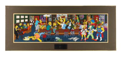 289. Happy Hour at Moe's Tavern Limited Edition Sericel Signed and Remarqued Brad Ableson with Phrase Box ### SIMPSONS, THE (TV SERIES, 1989-PRESENT)